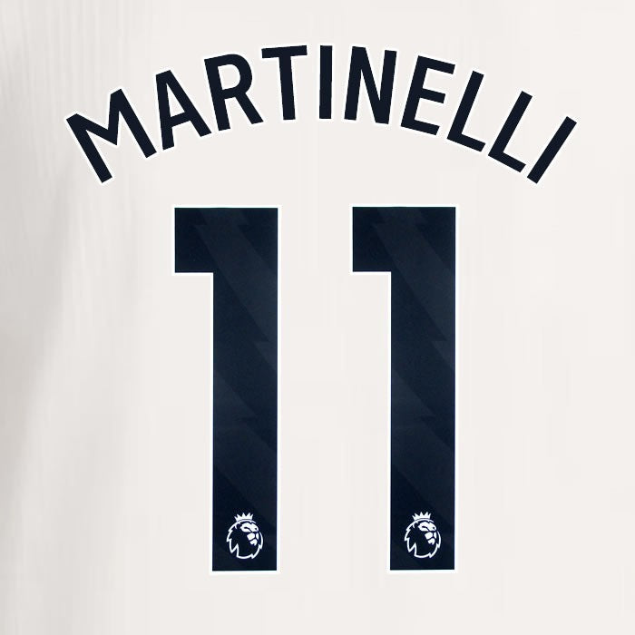 2025 2026 ARSENAL MARTINELLI 11 BLACK 3RD OFFICIAL PLAYER SIZE NAMESET