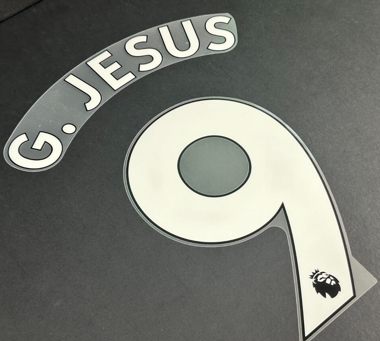 ARSENAL 2019-23 G. JESUS 9 OFFICIAL AVERY DENNISON WHITE PLAYER SIZE NAME SET