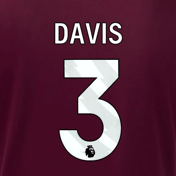 2024 2025 OFFICIAL IPSWICH TOWN DAVIS 3 WHITE AWAY PLAYER SIZE NAME SET