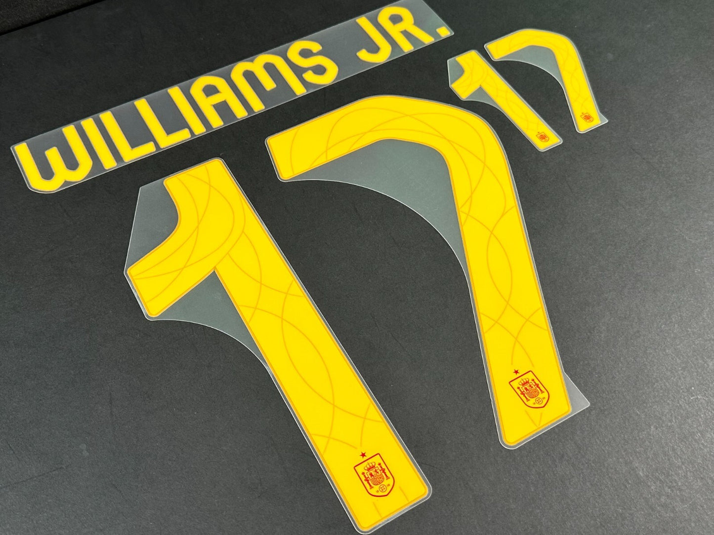 SPAIN 2024 2025 OFFICIAL AVERY DENNISON WILLIAMS JR. 17 HOME PLAYER SIZE NAMESET