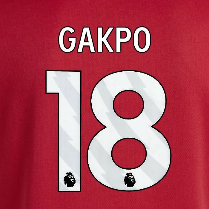 2025 2026 OFFICIAL LIVERPOOL GAKPO 18 WHITE HOME PLAYER SIZE NAMESET