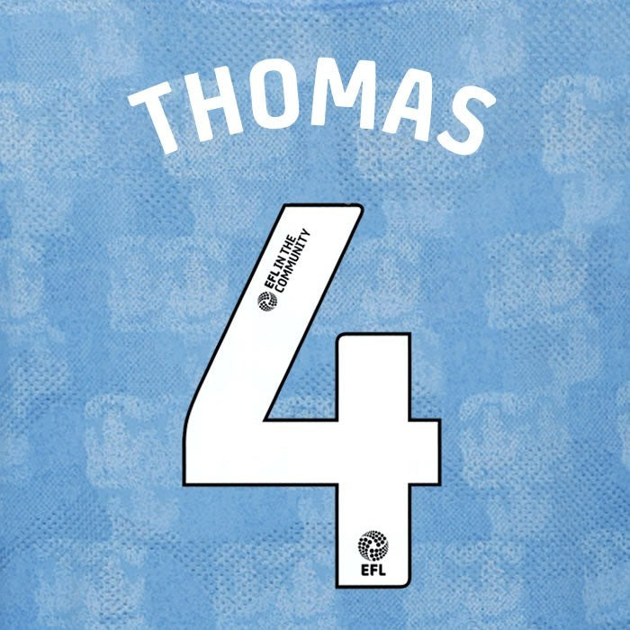 25 26 COVENTRY CITY THOMAS 4 OFFICIAL WHITE HOME PLAYER SIZE NAME SET 230MM