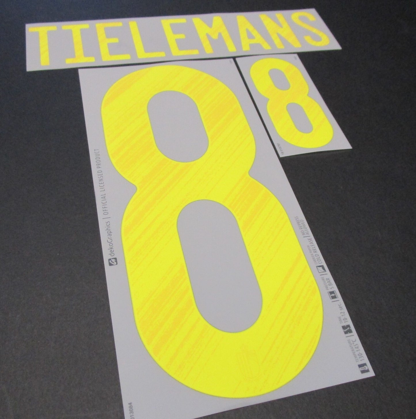 BELGIUM 2020 2021 OFFICIAL TIELEMANS 8 HOME YELLOW PLAYER SIZE NAMESET