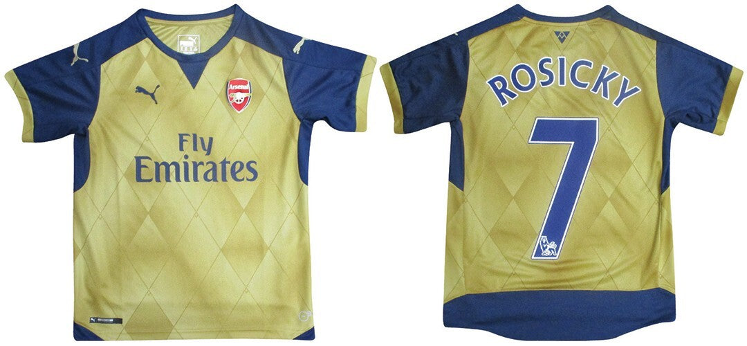 BRAND NEW PUMA ARSENAL AWAY SHIRT 2015 2016 ROSICKY 7 KIDS SIZE 11-12 YEARS