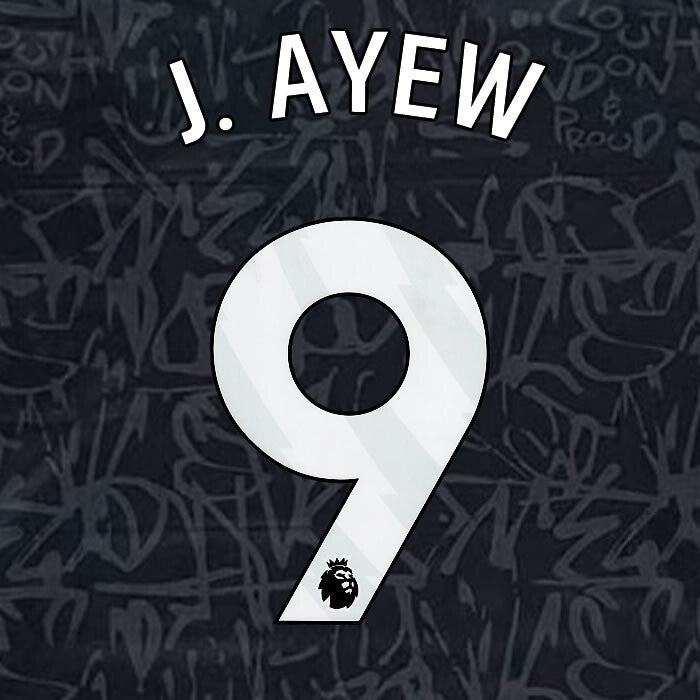 2023 2024 OFFICIAL CRYSTAL PALACE J. AYEW 9 WHITE 3RD PLAYER SIZE NAMESET