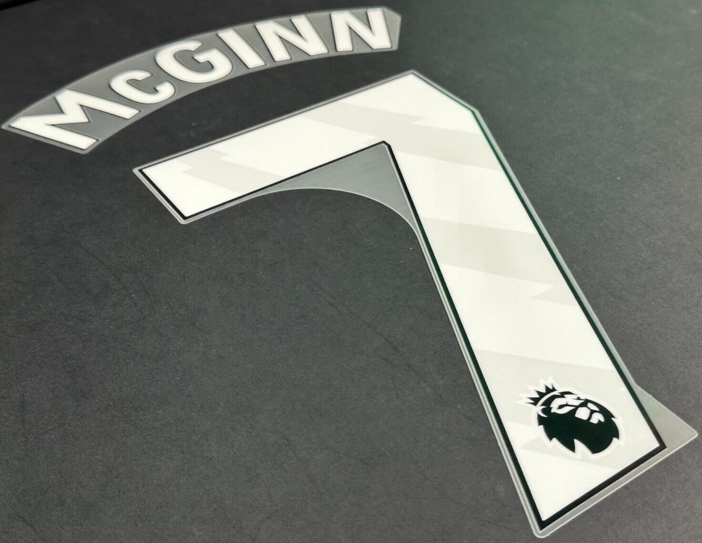 ASTON VILLA 23-25 McGINN 7 OFFICIAL AVERY DENNISON WHITE PLAYER SIZE NAME SET