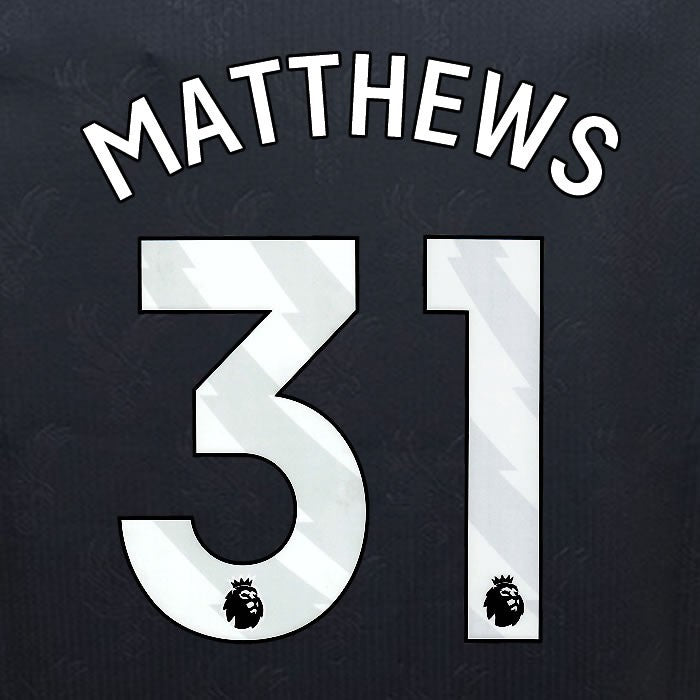 2024 2025 OFFICIAL CRYSTAL PALACE MATTHEWS 31 WHITE 3RD PLAYER SIZE NAMESET