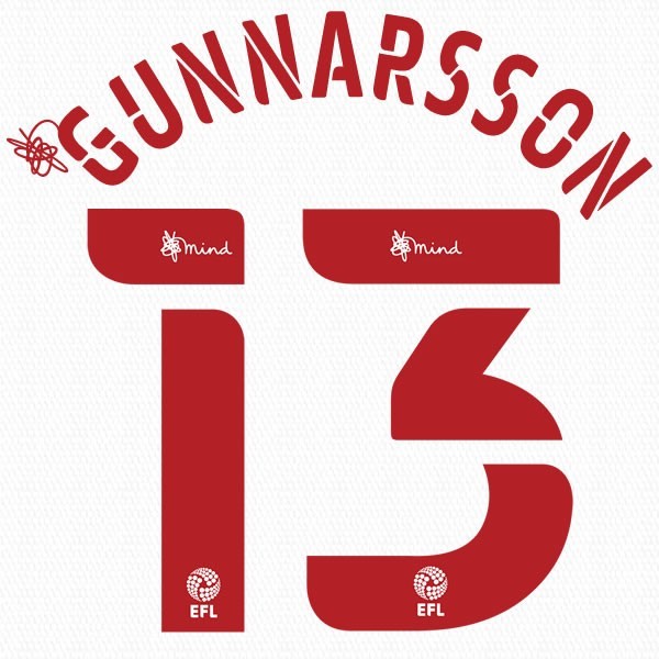 BRENTFORD 2020 2021 OFFICIAL GUNNARSSON 13 3RD PLAYER SIZE NAME SET