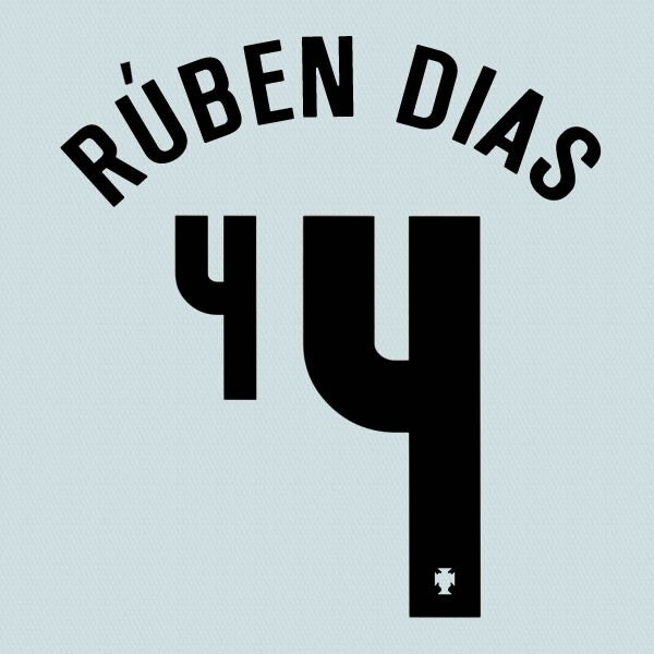 PORTUGAL 2020 2021 OFFICIAL SPORTING ID RUBEN DIAS 4 AWAY PLAYER SIZE NAMESET