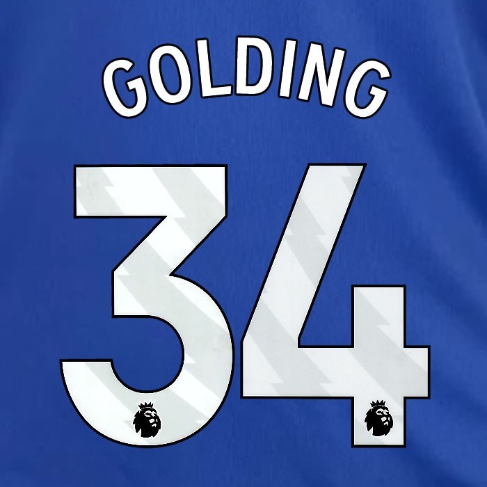 2024 2025 OFFICIAL LEICESTER CITY GOLDING 34 WHITE HOME PLAYER SIZE NAME SET