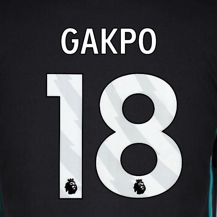 2024 2025 OFFICIAL LIVERPOOL GAKPO 18 WHITE AWAY PLAYER SIZE NAMESET