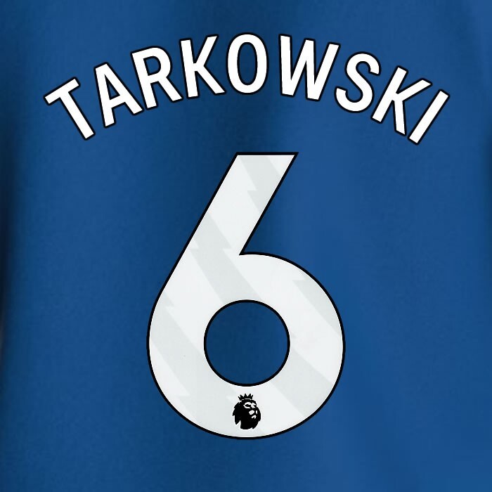 2023 2024 EVERTON TARKOWSKI 6 OFFICIAL WHITE HOME PLAYER SIZE NAMESET