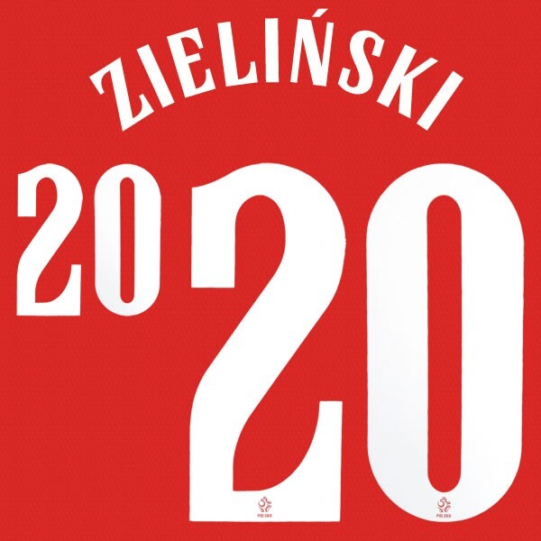 2020 2021 OFFICIAL POLAND ZIELINSKI 20 AWAY WHITE PLAYER SIZE NAMESET