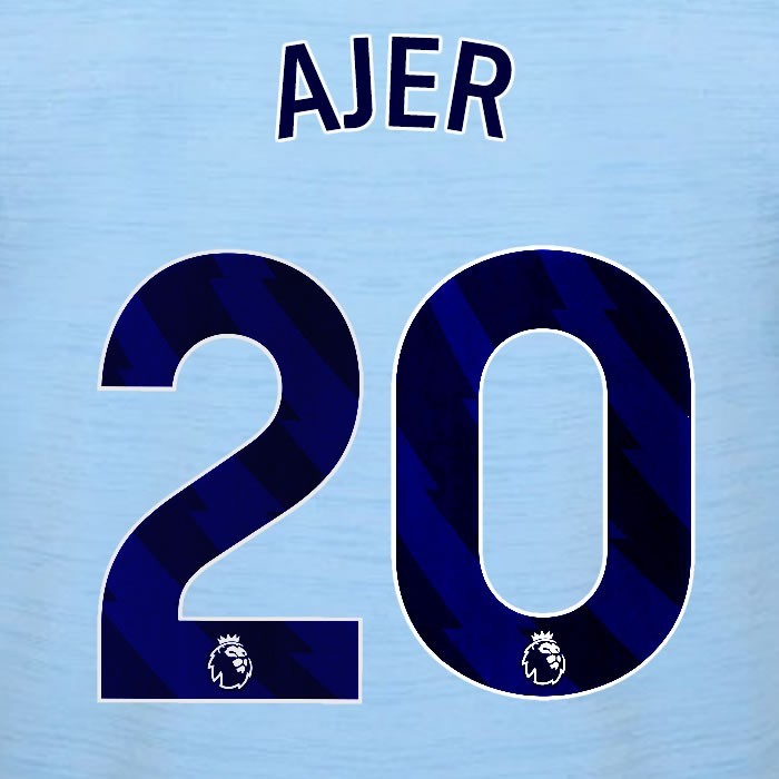 2023 2024 BRENTFORD AJER 20 OFFICIAL BLUE AWAY PLAYER SIZE NAMESET