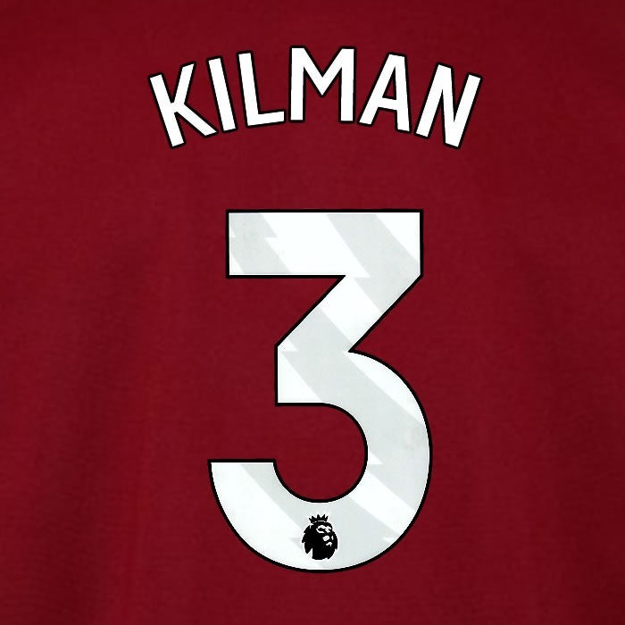 2025 2026 WEST HAM KILMAN 3 OFFICIAL WHITE HOME PLAYER SIZE NAMESET
