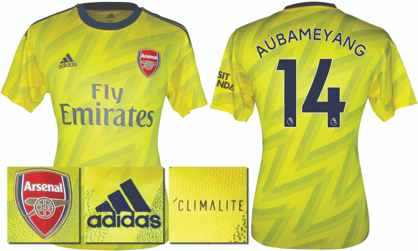 BRAND NEW ADIDAS 2019 2020 ARSENAL AWAY SHIRT AUBAMEYANG 14 KIDS