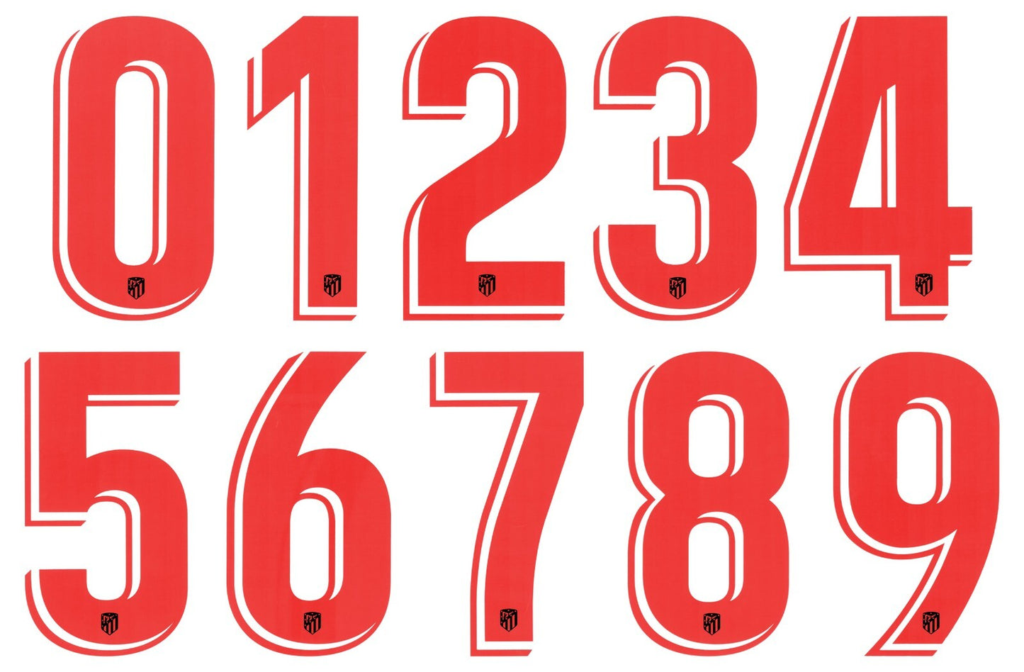 2019 2020 2021 OFFICIAL ATLETICO MADRID AWAY RED PLAYER SIZE NUMBERS 260MM