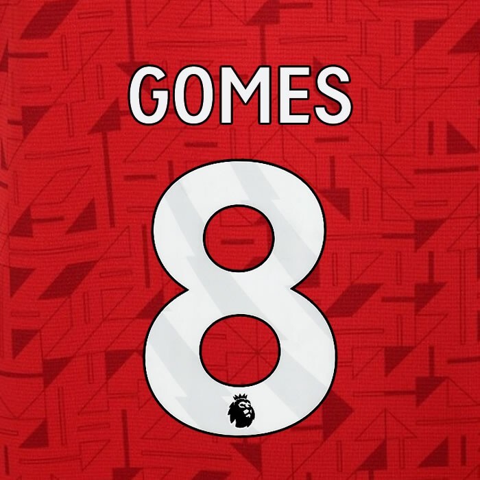 2023 2024 GOMES 8 OFFICIAL AVERY DENNISON WHITE PLAYER SIZE NAME SET