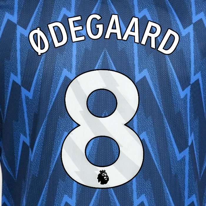 2025 2026 ARSENAL ODEGAARD 8 WHITE AWAY OFFICIAL PLAYER SIZE NAMESET