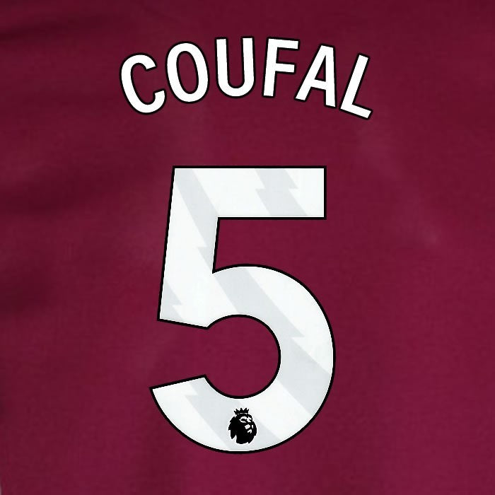 2024 2025 WEST HAM COUFAL 5 OFFICIAL WHITE HOME PLAYER SIZE NAMESET