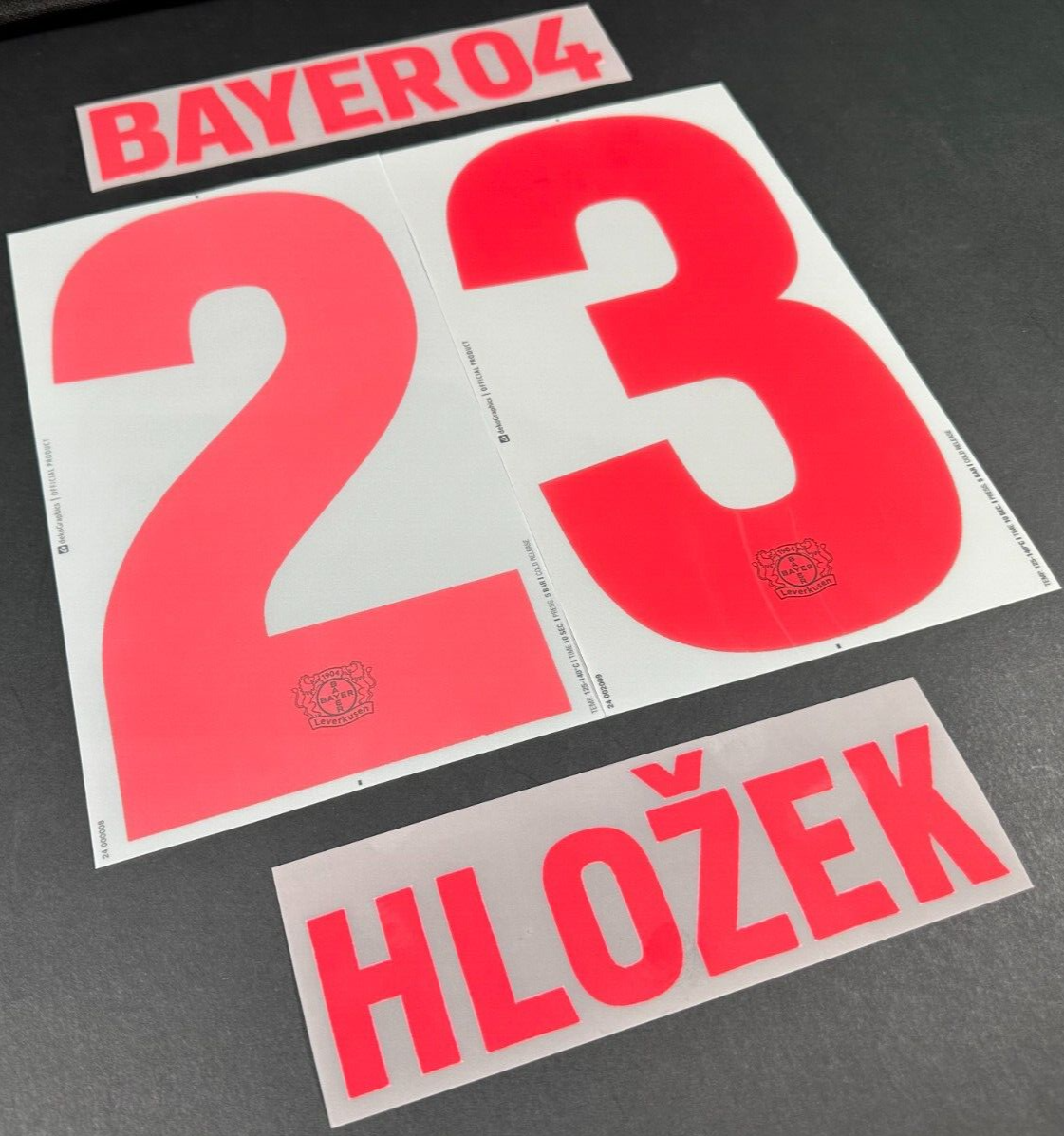 2023 2024 DekoGraphics BAYER LEVERKUSEN HLOZEK 23 HOME PLAYER SIZE NAME SET