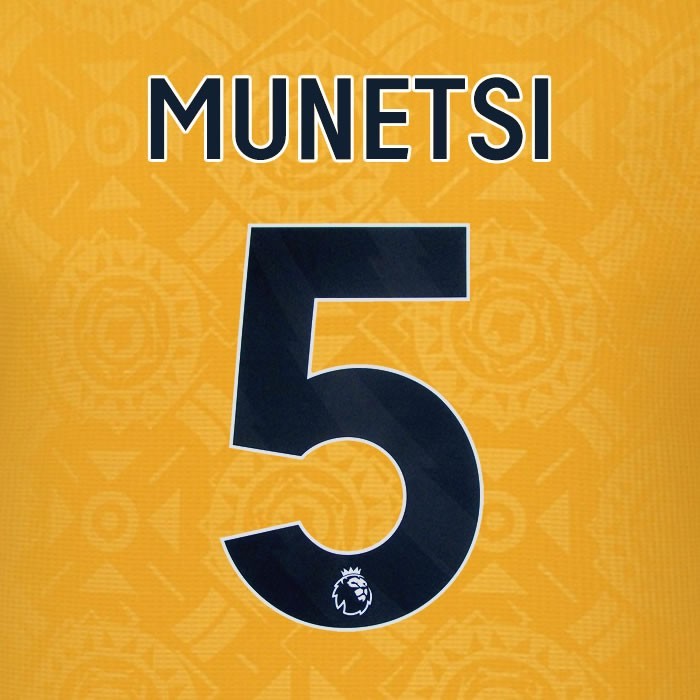 2025 2026 WOLVES HOME BLACK MUNETSI 5 OFFICIAL PLAYER SIZE NAMESET