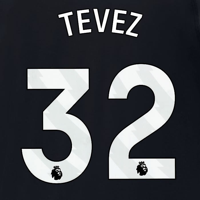 2024 2025 MANCHESTER CITY TEVEZ 32 WHITE AWAY PLAYER SIZE NAME SET