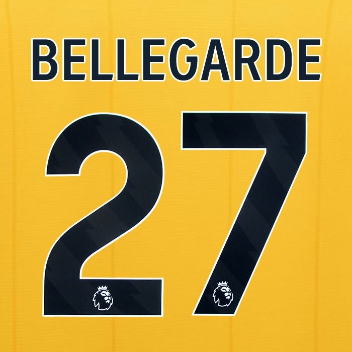2023 2024 WOLVES HOME BLACK BELLEGARDE 27 OFFICIAL PLAYER SIZE NAMESET