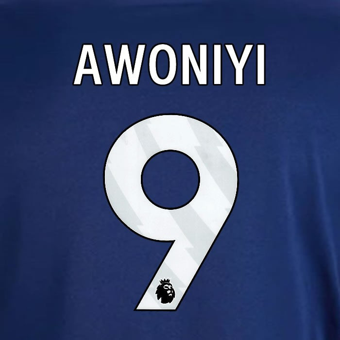 2024 2025 OFFICIAL NOTTINGHAM AWONIYI 9 WHITE AWAY PLAYER SIZE NAMESET