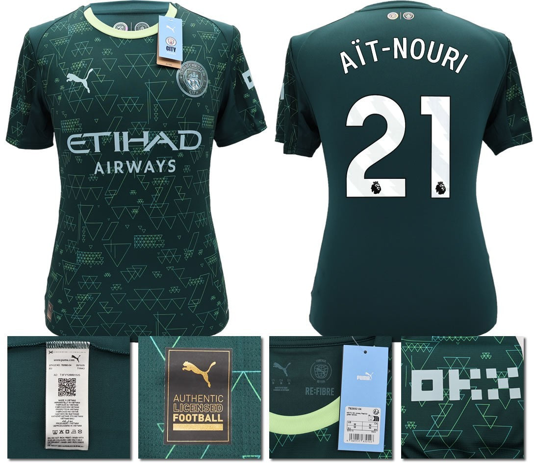 BNWT 2025 2026 MAN CITY PUMA 4TH AIT - NOURI 21 FOOTBALL SHIRT