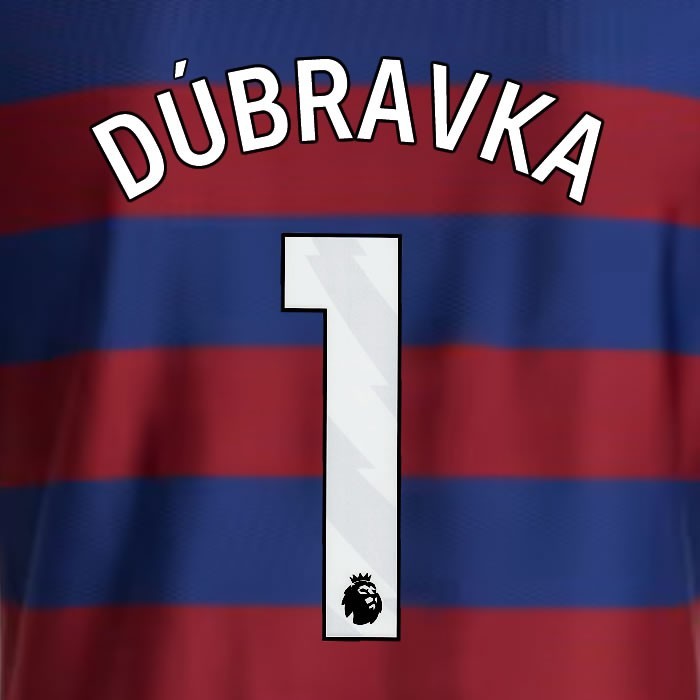 2024 2025 NEWCASTLE DUBRAVKA 1 OFFICIAL WHITE AWAY PLAYER SIZE NAME SET