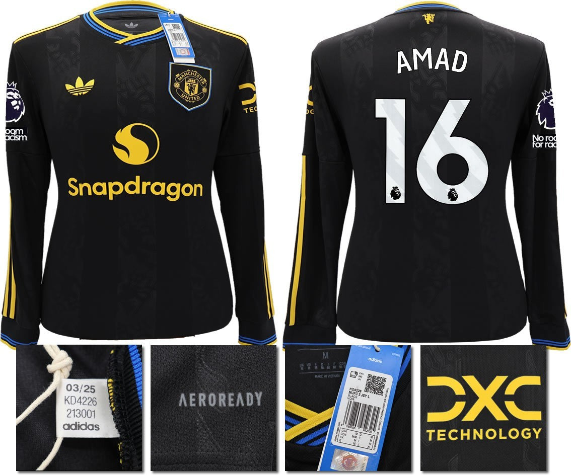 BNWT 2025 2026 MANCHESTER UNITED ADIDAS 3RD SHIRT LS AMAD 16