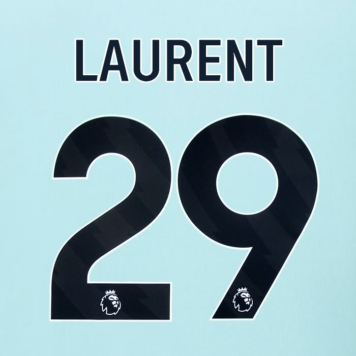 2025 2026 BURNLEY LAURENT 29 OFFICIAL BLACK AWAY PLAYER SIZE NAMESET