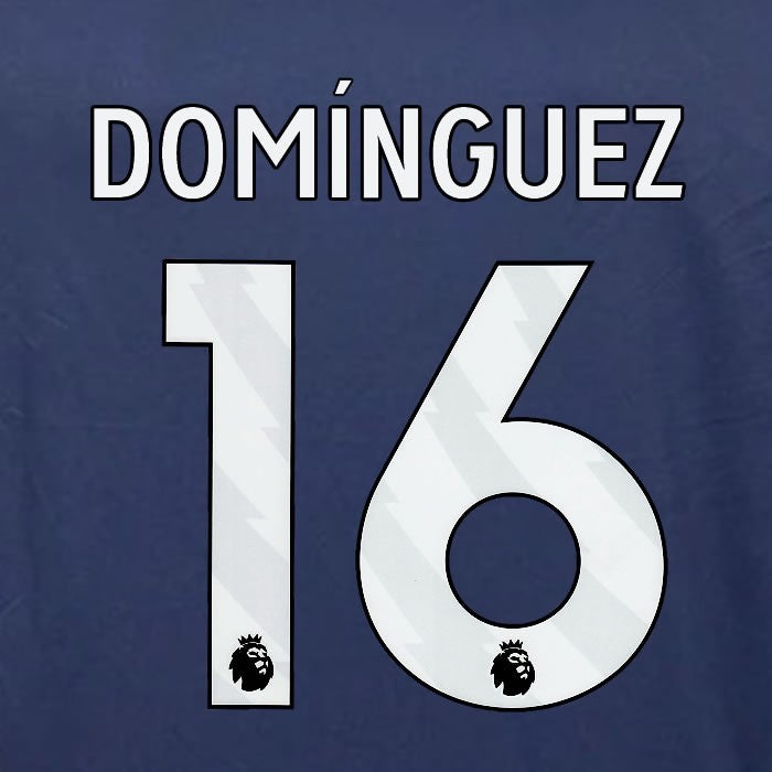 2023 2024 OFFICIAL NOTTINGHAM DOMINGUEZ 16 WHITE 3RD PLAYER SIZE NAMESET