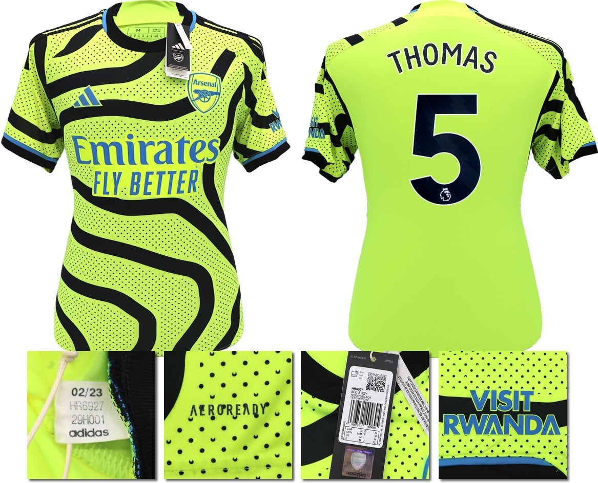 BNWT 2023 2024 ARSENAL F.C. ADIDAS AWAY SHIRT THOMAS 5