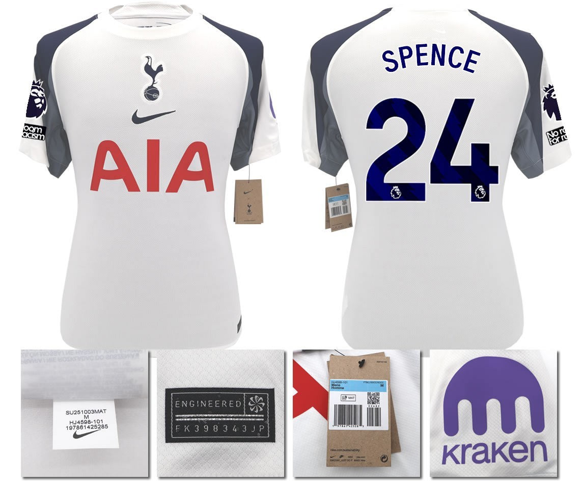 BNWT 2025 2026 TOTTENHAM NIKE HOME SPENCE 24 FOOTBALL SHIRT MEN'S
