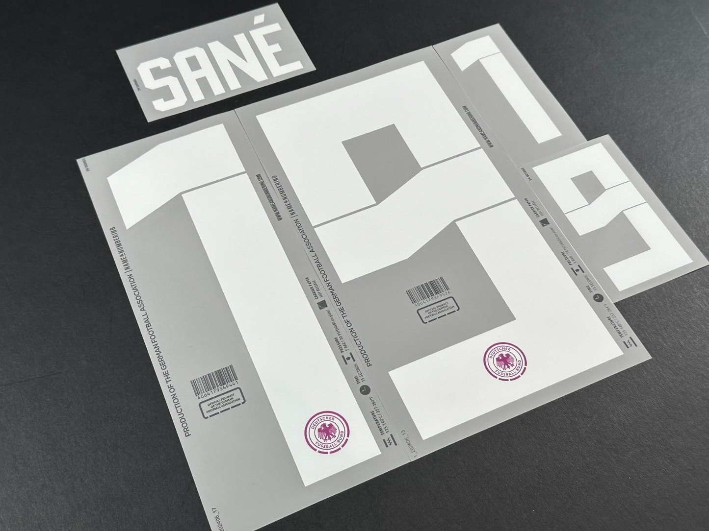 GERMANY 2023-2025 OFFICIAL NAME & NUMBERING SANE' 19 AWAY PLAYER SIZE NAMESET