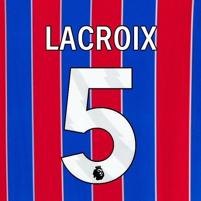 2025 2026 OFFICIAL CRYSTAL PALACE LACROIX 5 WHITE HOME PLAYER SIZE NAMESET