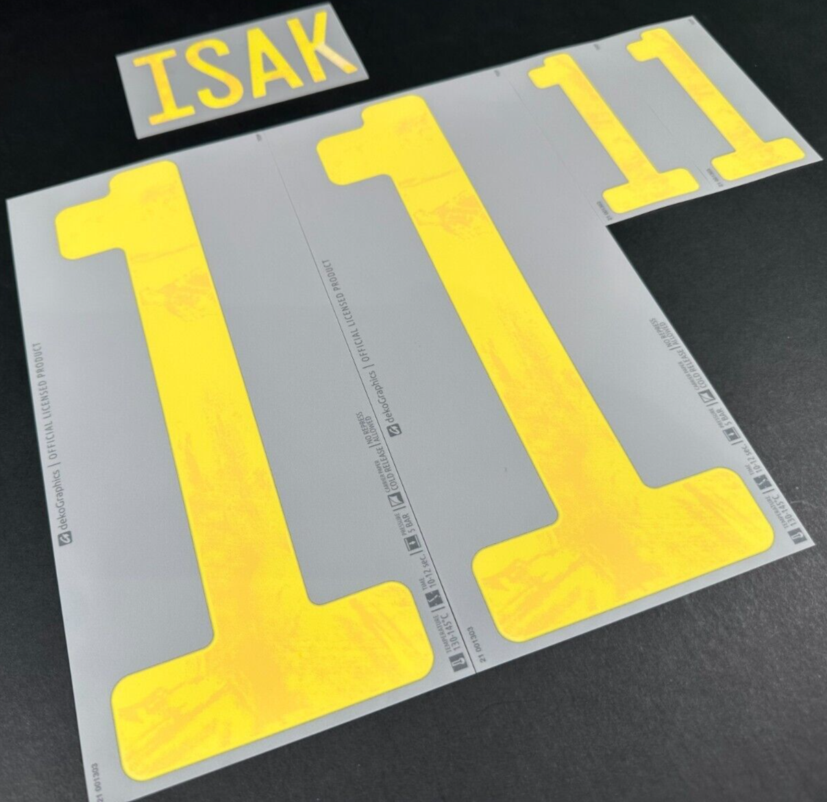 SWEDEN 2020 2021 OFFICIAL DekoGraphics ISAK 11 AWAY PLAYER SIZE NAMESET