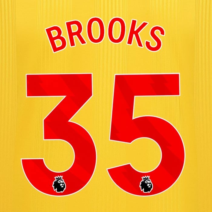 2023 2024 SHEFFIELD UNITED OFFICIAL BROOKS 35 RED AWAY PLAYER SIZE NAMESET