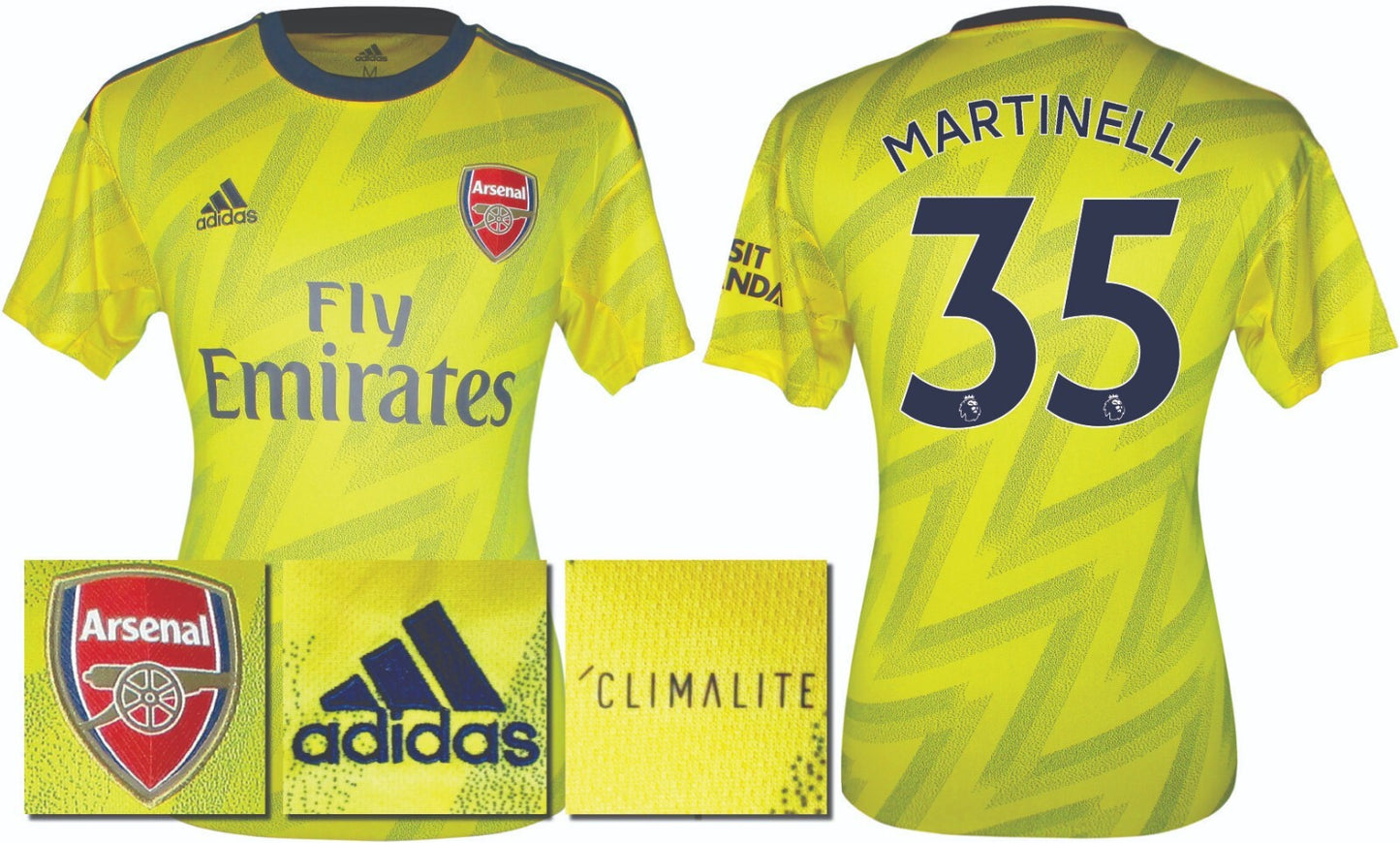 BRAND NEW ADIDAS 2019 2020 ARSENAL AWAY SHIRT MARTINELLI 35 KIDS