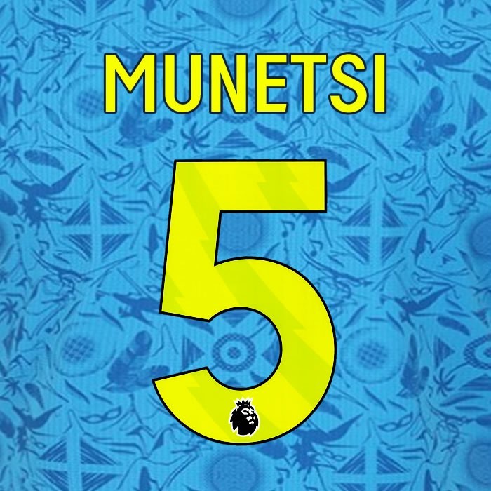 2025 2026 WOLVES 3RD YELLOW MUNETSI 5 OFFICIAL PLAYER SIZE NAMESET