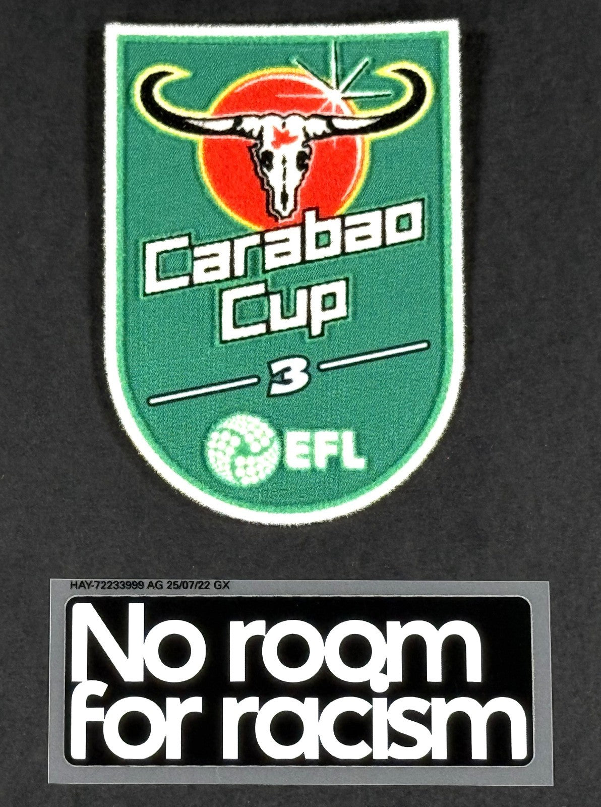 2025 2026 LEICESTER CITY EFL CARABAO CUP & NO ROOM FOR RACISM SLEEVE PATCHES