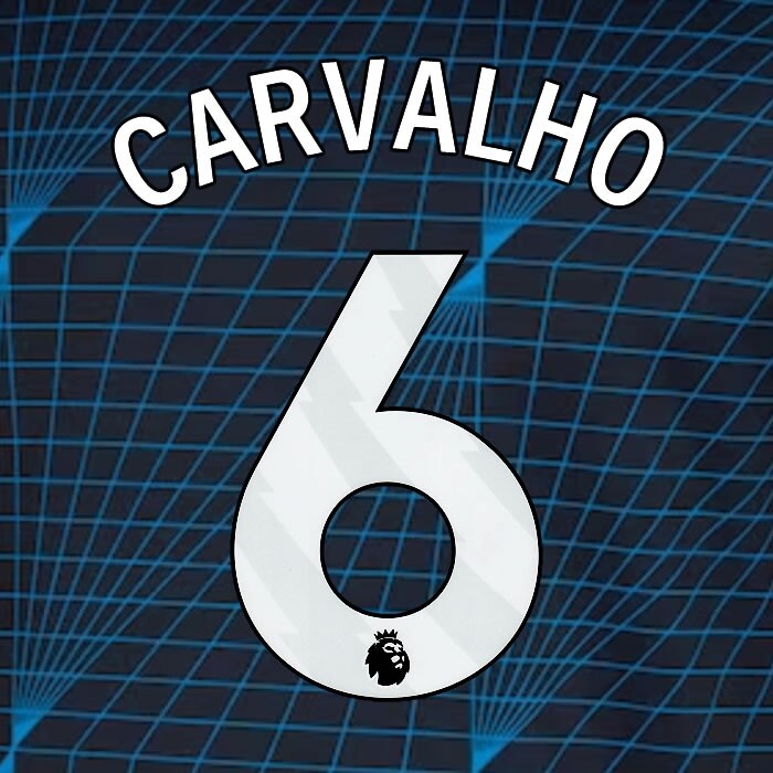 2023 2024 OFFICIAL CHELSEA CARVALHO 6 WHITE AWAY PLAYER SIZE NAMESET