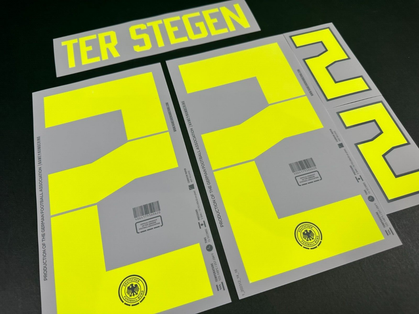 GERMANY 23-24 OFFICIAL NAME & NUMBERING TER STEGEN 22 HOME PLAYER SIZE NAMESET