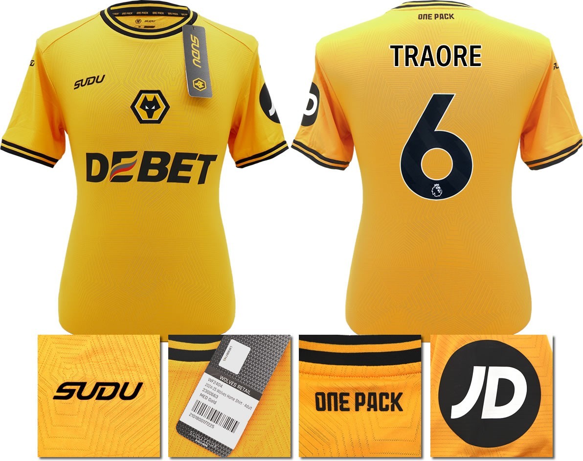 BNWT 2024 2025 WOLVES SUDU HOME SHIRT TRAORE 6