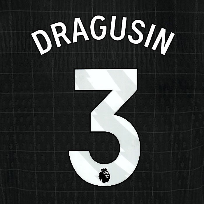 2025 2026 TOTTENHAM DRAGUSIN 3 WHITE AWAY PLAYER SIZE NAME SET