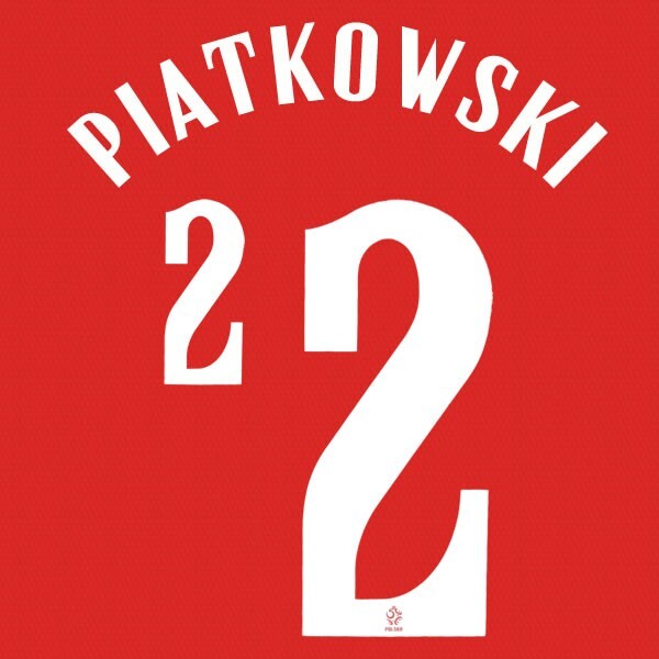 2020 2021 OFFICIAL POLAND PIATKOWSKI 2 AWAY WHITE PLAYER SIZE NAMESET