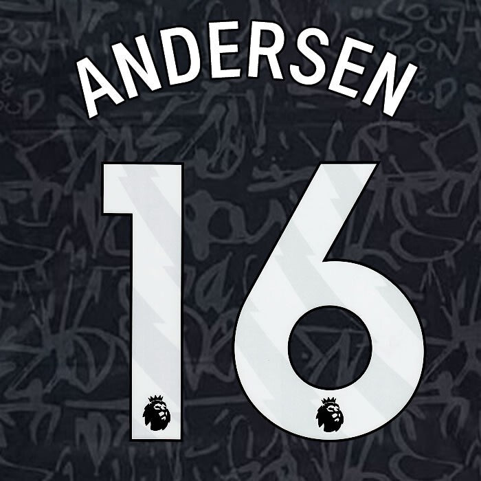 2023 2024 OFFICIAL CRYSTAL PALACE ANDERSEN 16 WHITE 3RD PLAYER SIZE NAMESET