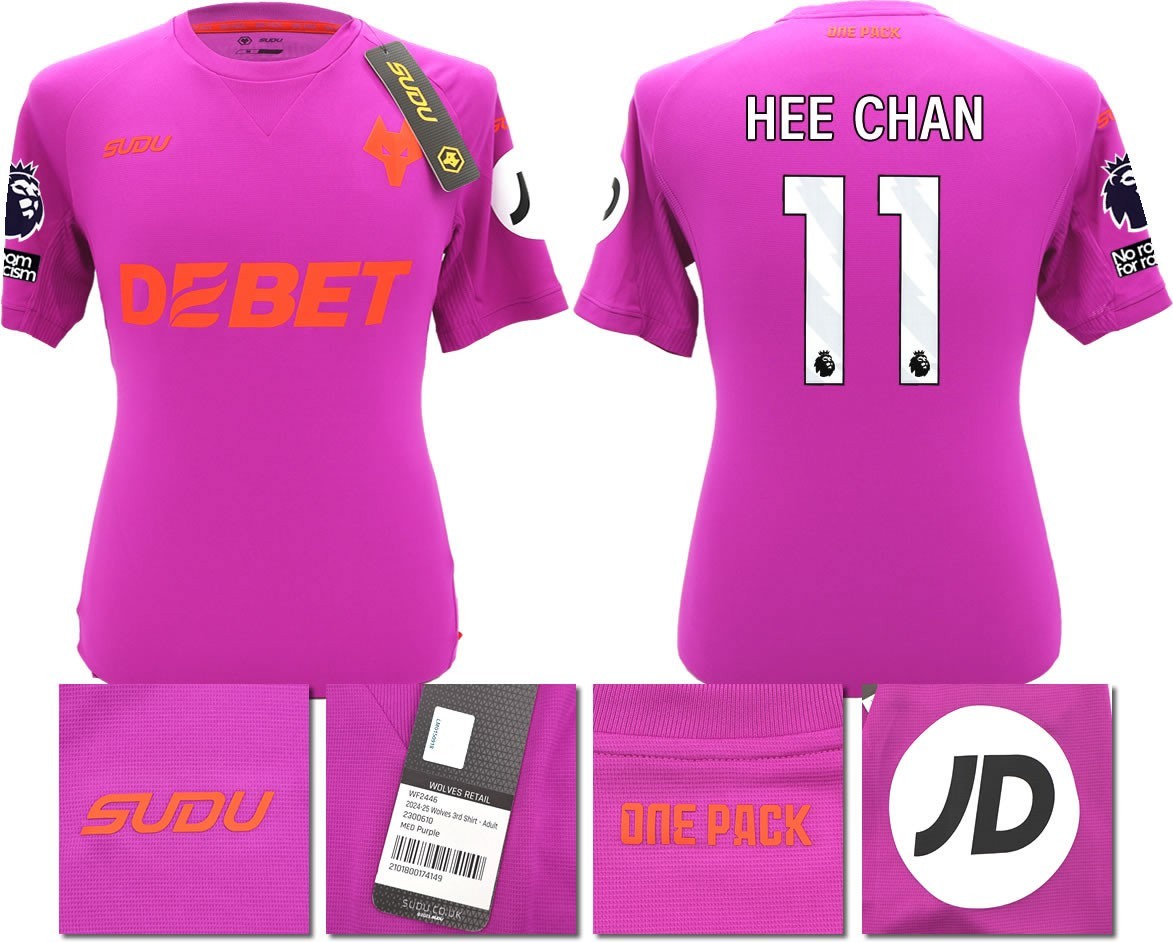 BNWT 2024/2025 WOLVES F.C. SUDU THIRD SHIRT HEE CHAN 11